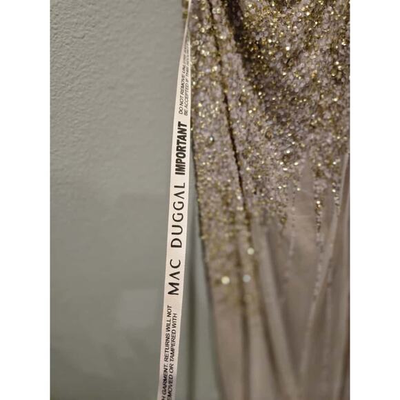 Mac Duggal 9224 Womens Pink Gold One Shoulder Embellished A-Line Gown 12 Formal - Picture 5 of 13
